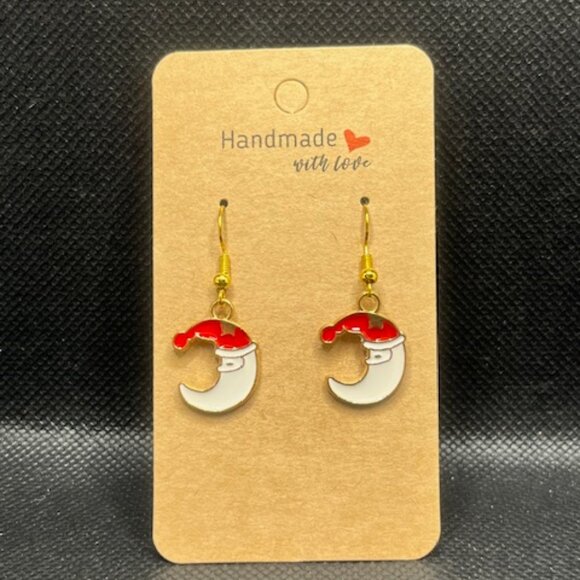 3/$12~Santa Moon Earrings - Picture 1 of 3